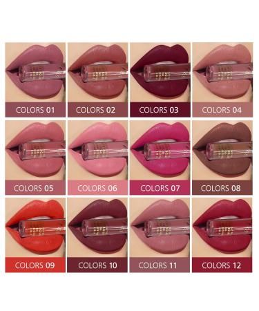 12 Colors Sexy Lip Gloss Set - Waterproof Moisturizing Liquid Lipsticks | Professional Matte Gift Set - Buy Online on GoSupps.com