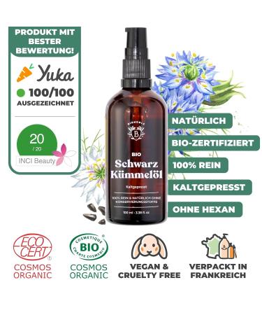 Bionoble Organic Black Cumin Oil 100ml - Cold-Pressed Vegan Black Seed Oil for Face Body & Hair - Egyptian Unfiltered Oil with Pipette & Pump - Buy Online on GoSupps.com