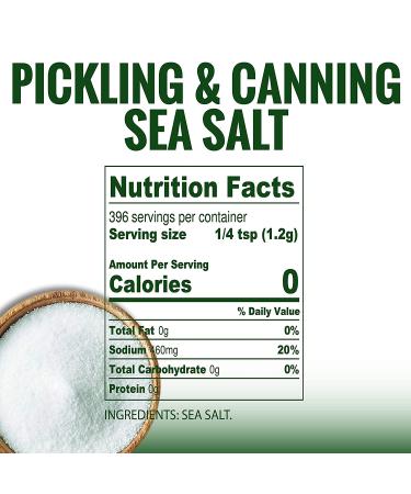 Caravel Gourmet Pickling & Canning Sea Salt - Fine Grain Non-Iodized Salt for Home Curing - Gluten Free, No Additives, Kosher - 1lb Pouch - Buy Online on GoSupps.com