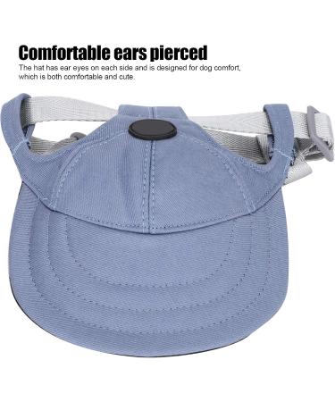 Adjustable Dog Baseball Hat - Sun Protection Cap for Small & Medium Dogs | Outdoor Sport Cap with Ear Holes | Blue M - Buy Online on GoSupps.com