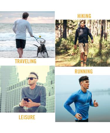 BALEAF Men's UV Protection Shirt - UPF 50+ Long Sleeve Rashguard for Water Sports - Stylish Dark Blue L - Buy Online on GoSupps.com