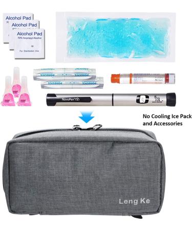 YOUSHARES Portable Insulin Travel Case - Diabetic Supplies Organizer Medical Bag (Grey) - Buy Online on GoSupps.com
