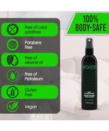Aromatherapy Body Fragrance Mist 100 ml/3.4 Fl oZ Fragrant Body Spray for Men and Women Sensual Body Scent with Natural Extracts Vegan Gluten Free & 100% Body-Safe (INVITATION) - Buy Online on GoSupps.com