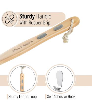 Double Sided Shower Brush | Long Handle Back Scrubber and Bath Brush - Buy Online on GoSupps.com