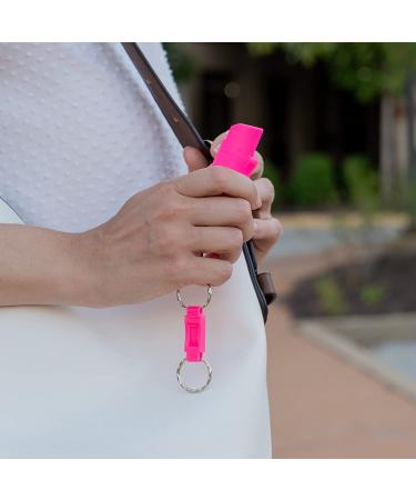 SABRE RED Pink Pepper Spray Keychain for Women - Maximum Police Strength, Quick Release, Finger Grip, 10-Foot Range, 25 Bursts - Help Fight Breast Cancer - Buy Online on GoSupps.com