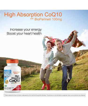 Doctor's Best High Absorption CoQ10 100mg with BioPerine - 60 Veggie Caps for Optimal Heart Health - Buy Online on GoSupps.com