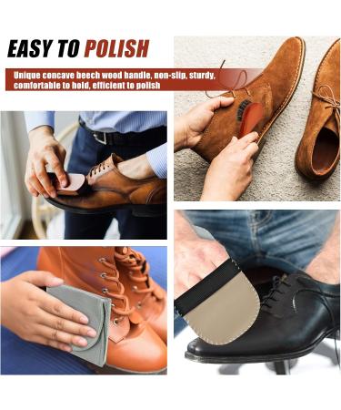 3pc Horsehair Shoe Brush Set + Plush Polishing Glove - For Boots, Shoes, Car Seats & Sofas - Buy Online on GoSupps.com