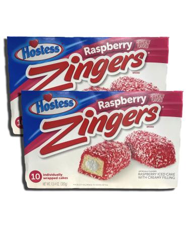 Berry Zingers by Hostess Curated by Tribeca Curations | 13.4 Oz Box of 10 Individually Wrapped | Value Pack of 2 (20 Total Zingers)