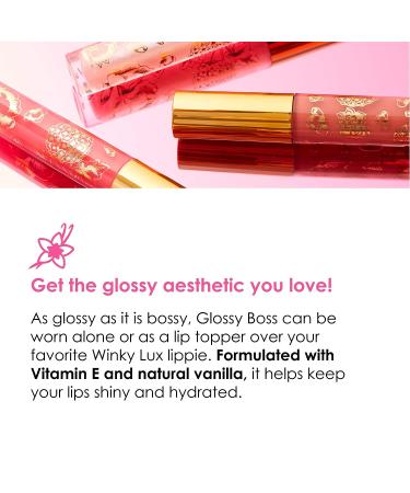 Winky Lux Glossy Boss Lip Gloss - Birthday Cake | Long-Lasting Shine & All-Day Moisture Booster with Vanilla & Castor Seed Oil - 0.14 Oz - Buy Online on GoSupps.com
