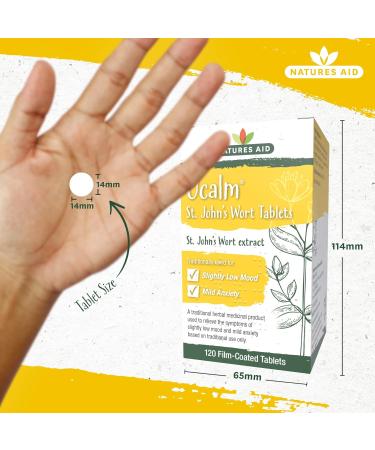 Natures Aid Ucalm St John's Wort 120 Tablets - Relief for Low Mood and Anxiety - Vegan Formula - Buy Online on GoSupps.com