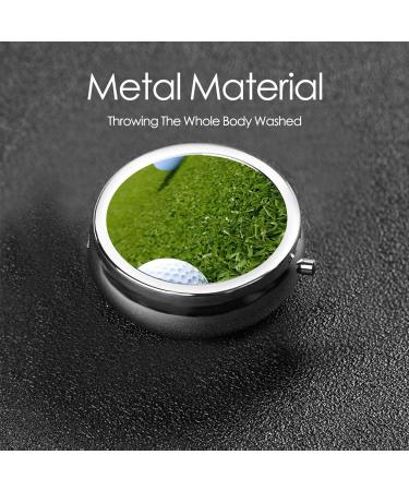 Grass Baseball Softball Round Pill Box - 3 Compartment Portable Medicine Organizer & Travel Holder - Black Decorative Purse Case - Buy Online on GoSupps.com