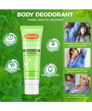 Whole Body Deodorant for Women Luxsea Aluminum Free Deodorant Lotion for Men Armpit Deodorant Cream for 72 Hour Odor Control Refreshing Mint Deodorant Antiperspirant Clear Gel Baking Soda Free - Buy Online on GoSupps.com