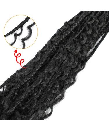 Bohemian Crochet Box Braids 22 Inch Curly Ends 144 Strands | Goddess 3X Box Braids 6-Pack 1B | Synthetic Hair Extensions - Buy Online on GoSupps.com