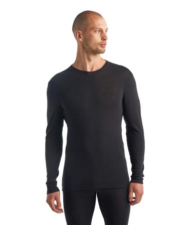 Icebreaker Merino Men's Standard 175 Everyday Long Sleeve Crewneck T-Shirt Black X-Large