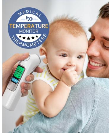 Buy Accurate Ear Thermometer for Kids Adults & Babies - 30 Memory Recall 1s Fast Results & Fever Alert | 24 Disposable Probe Covers Included - Buy Online on GoSupps.com