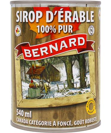 Bernard 24 x 540 ml Pure Maple Syrup Grade A Dark Robust Taste - Buy Online on GoSupps.com