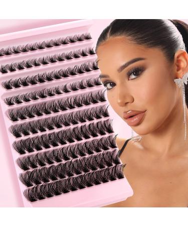 Lash Clusters 120Pcs DIY Individual Eyelash Extenisons Natural Look D Curl Cluster eyelashes 8-16MM Reusable Individuals DIY at Home (Charming)