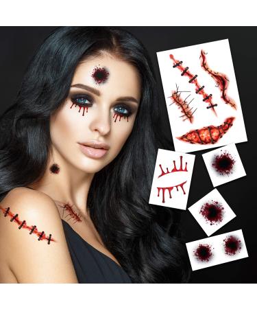 Halloween Horror Temporary Tattoos | Halloween Costume Tattoo Kit | Skin Safe | MADE IN THE USA | Removable