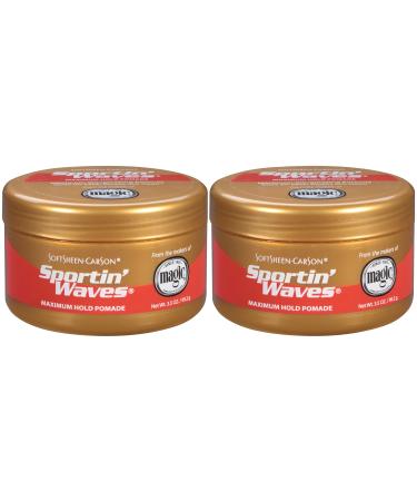Softsheen Carson Sportin' Waves Maximum Hold Pomade 2 Count 3.5 Ounce (Pack of 2) Maximum Hold