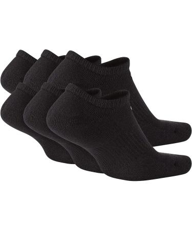 Nike Everyday Plus Cushion No Show Socks (6 Pack) - Black/White Large - Buy Online on GoSupps.com