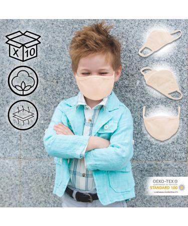 JAGO Kids Facial Mask 10 Pack | Pure Cotton Breathable Filter Compartment | Ages 3-8 | Colorful & Comfort Fit | Oral Nose Protection - Pink - Buy Online on GoSupps.com