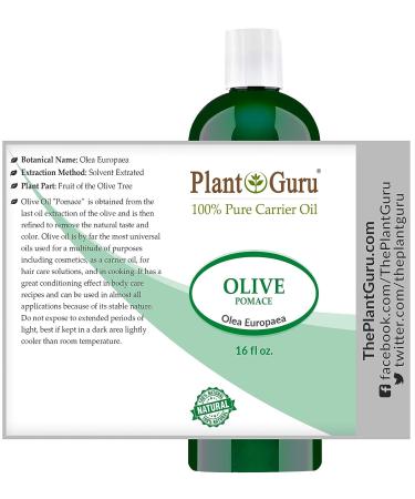 Pomace Cold Pressed Olive Oil 16 oz - 100% Pure Natural Carrier for Skin, Body, and Face - Ideal for Moisturizing Creams, Lotions, Scalp Treatments, and Lip Balms - Buy Online on GoSupps.com