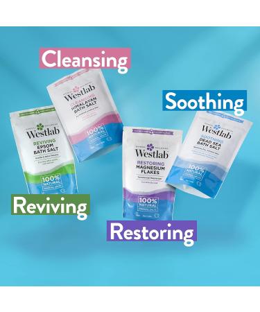 Westlab Restoring Magnesium Flakes 5kg Resealable Tub - 100% Natural Pure Mineral Salts - Magnesium Chloride Foot & Body Soak - Buy Online on GoSupps.com