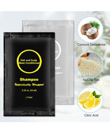 Travel Size Shampoo & Body Wash Bulk - Mini Hotel Toiletries (60 Pack) | Individually Wrapped Shower Gel for Guests - Buy Online on GoSupps.com