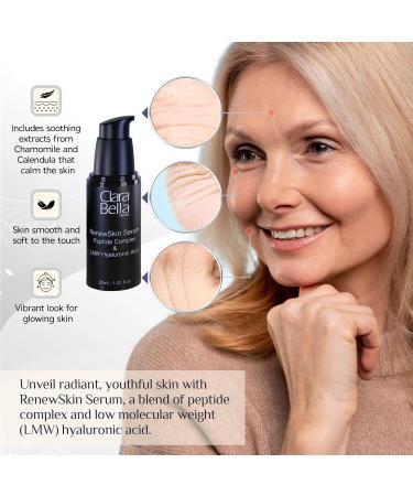Clara Bella Health RenewSkin Serum Peptide Complex & LMW Hyaluronic Acid 1.01 fl oz - Buy Online on GoSupps.com