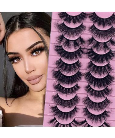 10 Pairs of 8D Curly Fluffy Cat-Eye Faux Mink False Eyelashes - Natural Long Lashes for Stunning Look - Buy Online on GoSupps.com