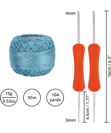 Kurtzy Colourful Glitter Crochet Yarn Set - 10 Balls with Hooks - 950/1040 Yards of Sparkly Acrylic Yarn - Buy Online on GoSupps.com