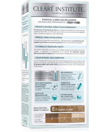 Cleare Institute Color Clinuance permanent coloration delicate hair without ammonia plus brightness intense color 100 coverage 80 Light blonde 170 ml - Buy Online on GoSupps.com