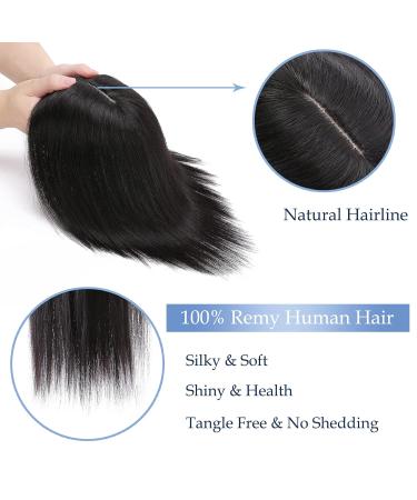 Buy 130% Dense Clip-In Real Hair Topper Extensions for Women - Natural Black 45cm | High-Quality Toupee Hair Parts - Buy Online on GoSupps.com