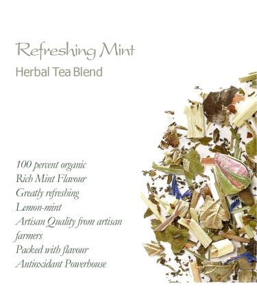 Organic Mint Lemongrass Herbal Tea - Loose Leaf Peppermint Blend with Spices - 200g Pack - Buy Online on GoSupps.com