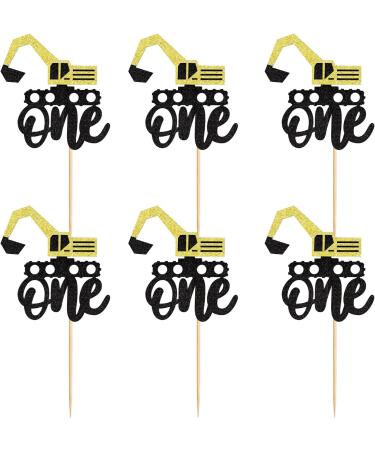 Ercadio 24 Pack Construction One Cupcake Toppers Construction One Cupcake Food Picks Construction Excavator 1st Cake Picks for Construction Theme Baby Shower Kids Birthday Party Supplies Pattern 4 - Buy Online on GoSupps.com