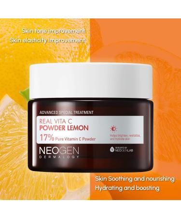 DERMALOGY by NEOGENLAB Vita C Powder Lemon 0.70 oz (20g) - Mix to Boost other Facial Skin Care - Brightening & Radiance Boosting Vitamin C Powder for Skin with 17% Ascorbic Acid - Korean Skin Care - Buy Online on GoSupps.com