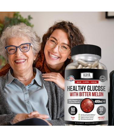 Kaya Naturals Healthy Gluco Supplement with Bittermelon | Supports Healthy Blood Sugar Levels | 20 Herbs Vitamins & Minerals | Non-GMO | 60 Count - Buy Online on GoSupps.com