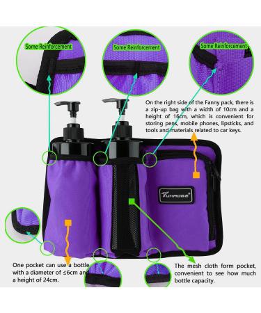 Massage Oil Holster Bag - 3 Bottle Violet - Ideal for Massage Therapists | Lotion & Oil Storage - Buy Online on GoSupps.com