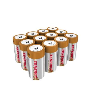Tenergy 1.5V D Alkaline LR20 Battery, High Performance D Non-Rechargeable Batteries for Clocks, Remotes, Toys & Electronic Devices, Replacement D Cell Batteries, 12 Pack 12 Pcs
