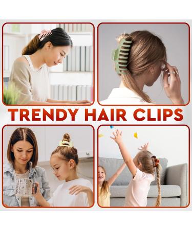 Hair Claw Clips Strong Hold 4 Rectangular Hairpins and 4 Strong Hold 4 inch Large Barrette Clamps for Thick Thin Fine Long Hair - Buy Online on GoSupps.com
