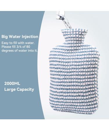 Samply 2L Hot Water Bottle with Soft Cover for Menstrual Cramps Relief - Hot & Cold Therapies for Neck, Shoulder, Hand, and Feet - Blue - Buy Online on GoSupps.com