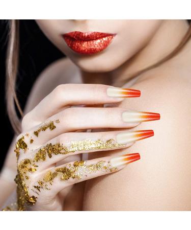 576 Pieces Glitter Extra Long Ballerina False Nails Set for Women - Multi-color ABS Press on Nail Tips - Full Cover Stick on Nails for Girls - Buy Online on GoSupps.com