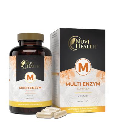 Enzyme complex - extensive mix with 6 enzymes + betain HCL - with Bromelain Papain Amylase Catalase Lipase - high -dose - vegan - 120 gastrointestinal -resistant capsules (Bright JC Caps ) - Buy Online on GoSupps.com