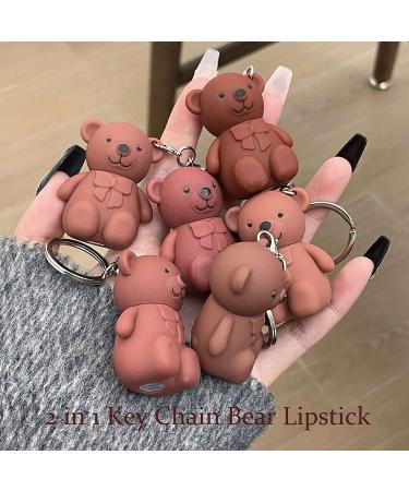 2 in 1 Keychain Bear Lipsticks Set | Matte Velvet Lipstick with Cute Bear Keychain | Beauty Makeup | A 2Pcs - Buy Online on GoSupps.com