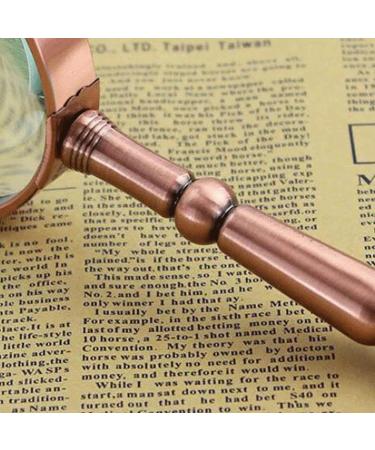 Portable 10X Antique Copper Handheld with Wooden Handle and Real Glass Best Reading Magnifier for Elderly Full of Stars - Buy Online on GoSupps.com