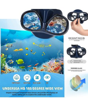 Nearsighted Snorkeling Set - Full Dry Top Silicone Snorkel & Anti-Fog Diving Mask - Royal Blue - 3.0 - Buy Online on GoSupps.com