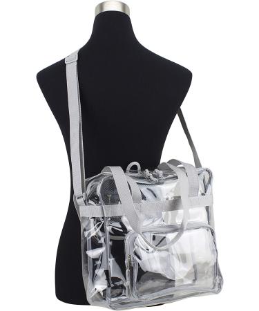 Eastsport Clear Stadium Tote Bag - Gray | Approved for Stadiums | Trendy & Functional Design - Buy Online on GoSupps.com