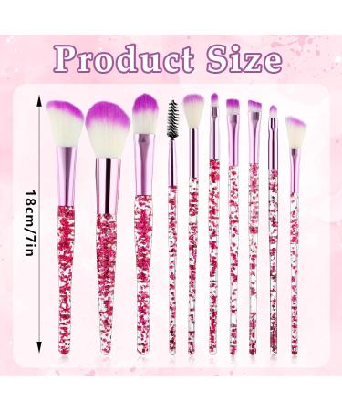 Buy Wllhyf Glitter Crystal 10-Piece Makeup Brush Set - Professional Bling Foundation Concealer Eyeshadow & Lip Brushes - Purple | International Shipping Available - Buy Online on GoSupps.com