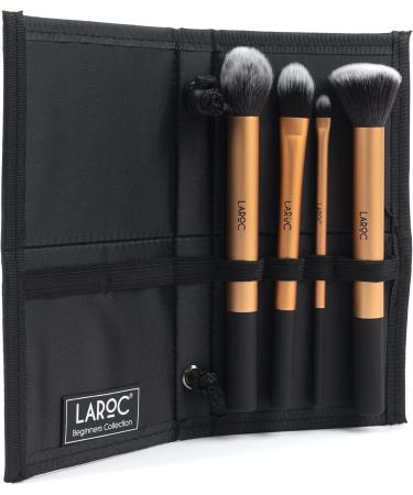 Kabuki Makeup Brushes Set 4pc LaRoc - Complete Beginner Collection | Contour Brush Foundation Brush Detailing Brush Buffing Brush Liquid & Powder Face Make-Up Brush Set - Buy Online on GoSupps.com