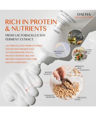 DAERA DUBU Foaming Cleanser 100ml Hydrating & Moisturizing Soothing for Sensitive Skin Hyaluronic Acid One Step Cleasing Panthenol & Soy Ferment Extract Korean Facial Cleanser - Buy Online on GoSupps.com